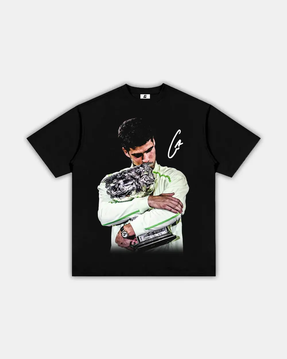 CARLOS ALCARAZ 'JOB FINISHED' TEE, Graphic T-Shirt, Gift for Men, Gift for Women, Crew Neck T-shirt, Trending T-shirt