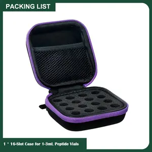 16-Slot Peptide & Insulin Vial Case| Fridge + Travel Purple Zipper✨