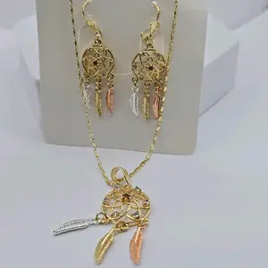 DREAMS catcher fashion set chain with earrings gold-plated 18"inches small size