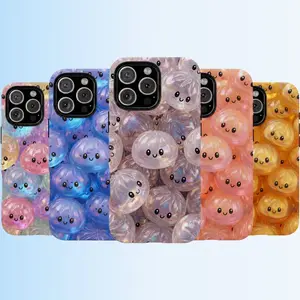 Cute Jelly Glitter Dumpling Tough Case Compatible with iPhone 11, 12, 13, 14, 15, 16, 17 & Samsung S22 S23 S24 S25 S26 – check our available sizes
