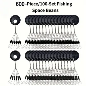 600-Piece/100-Set Rubber Space Beans| Float Stoppers| Carp& Fly Fishing Special Accessories, Freshwater& Saltwater Compatible, Ideal for Anglers/fishing equipment/fishing accessory/carp fishing/fishing gadgets/fly fishing