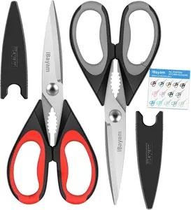 Kitchen Scissors All Purpose Heavy Duty, Kitchen Utensils Set, Stainless Steel Cooking Utensils Gadgets, Meat Poultry Food Shears Dishwasher Safe Utility Tools Home Gift, with Protective Sheath