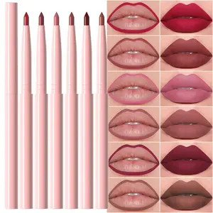 6Pcs Retractable Lip Liner Pencils Set for Shaping - Makeup Tool Eyeliner Matte