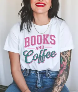 Books and Coffee DTF Transfer