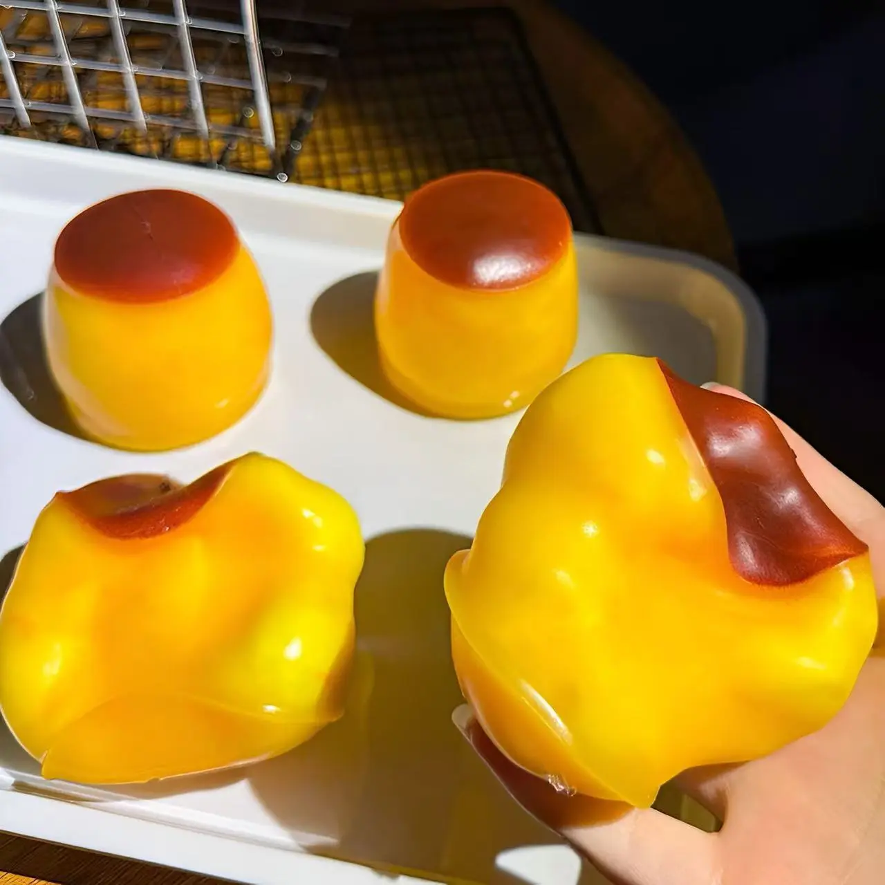 [ASMR Pudding Squishy] Food Squishies Toy Crunch Moldable Handmade Stress Ball