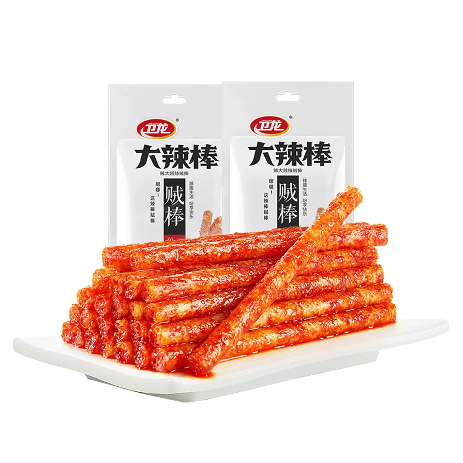 Spicy Strips - Spicy Gluten Latiao, Chinese Special Casual Snack Food, 78g (Pack of 2)