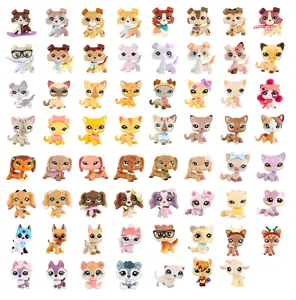 Mini Pet Shop Shorthair Cat Collie Great Dane Husky Cocker Spaniel Bobble Head Figures for Toy Pet Collectable Kids Xmas Birthday Gift Set