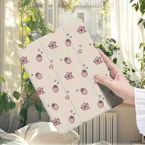 Strawberry Lightweight, Foldable Design Case for iPad for iPad 10.9/10.2/Air4/5/Pro11/10.2Th/12.9/9.7, Easy Storage Cover, Durable Protection