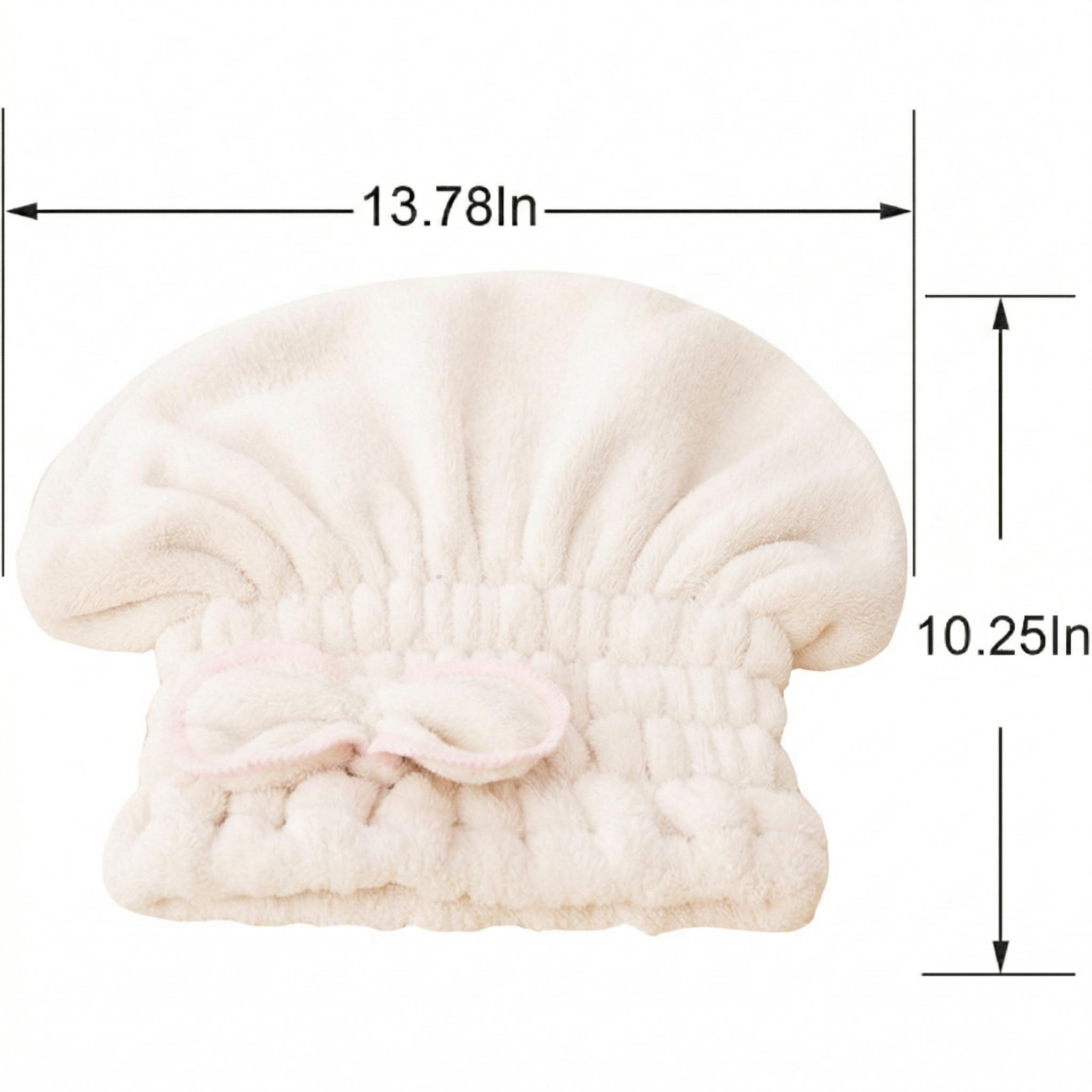 3 Pack Microfiber Hair Towel Cap for Women, Ultra Absorbent Quick Dry Hair Turban Wrap with Bow, Anti-Frizz Soft Hair Drying Towels for Wet Hair, Curly Hair, Skincare & Shower (Pink, Blue, Beige)