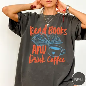 Comfort Colors Book Club T-Shirt, Read Books and Drink Coffee TShirt, Book Lover Tee, Bookworm T-Shirt, Bookish Tee, Bookish Gift, Coffee Tee