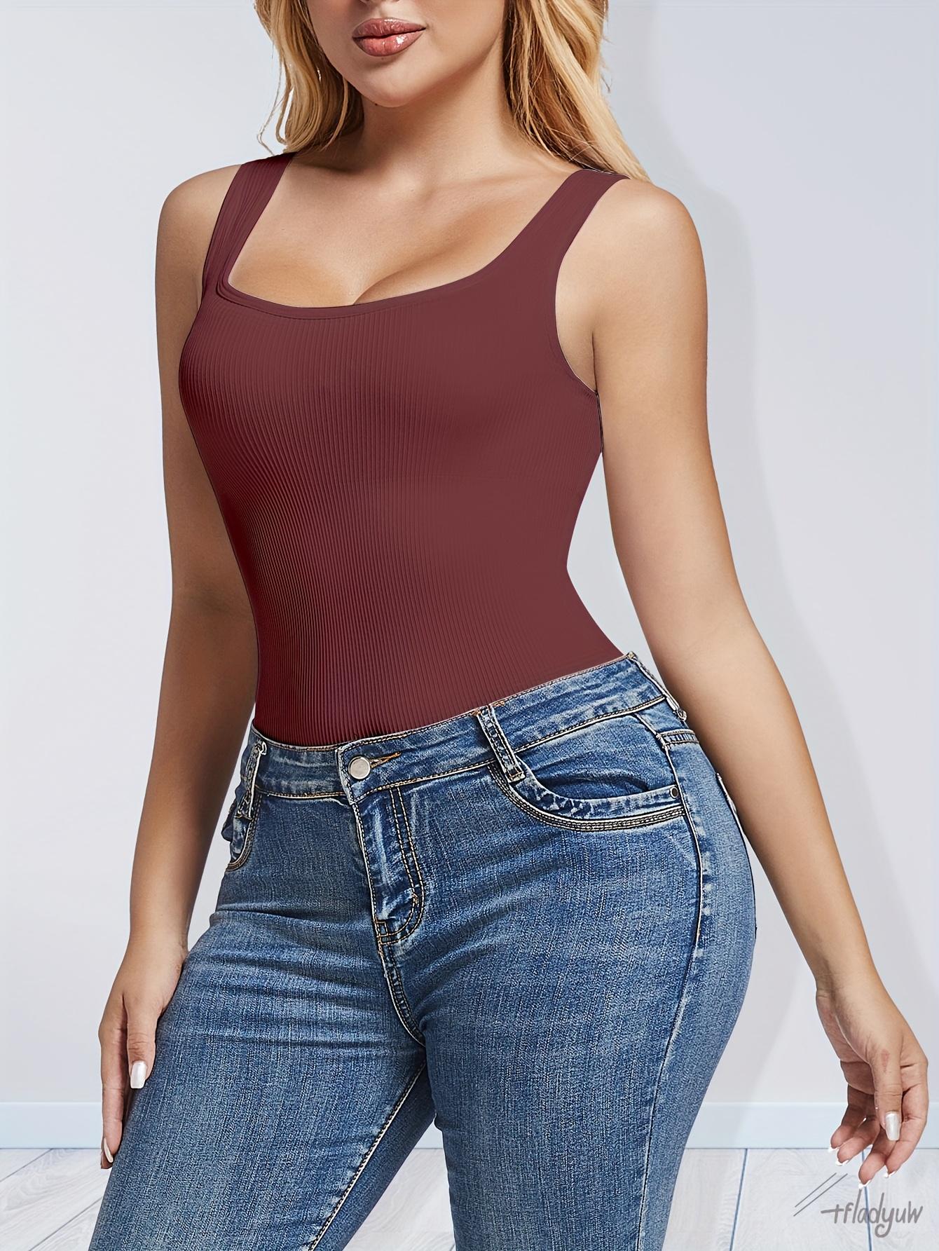 Spring and summer solid color square neck Women's body shaping briefs, bodysuits bodysuits tummy lifting and hip lifting sexy vest square neck threaded briefs comfortable body shaping bodysuits