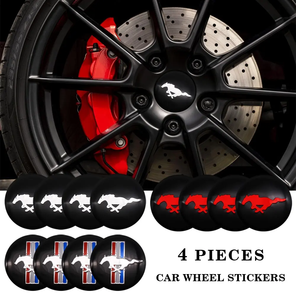 Mustang Wheel HUB Center Cap Set, Car Emblem Decoration Accessories, Vehicle Exterior Decoration, Automotive Decoration, Sticker For Cars, Replacement Rim Cover for Gt Edition & Mach-E Models, Exterior Modification Parts, Car Decorations