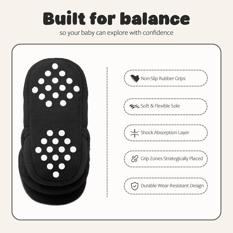 Baby Fleece Booties Newborn Unisex Booties Non-Slip Newborn Infant First Walkers Warm Shoes House Slippers for Baby Boys & Baby Girls Toddlers