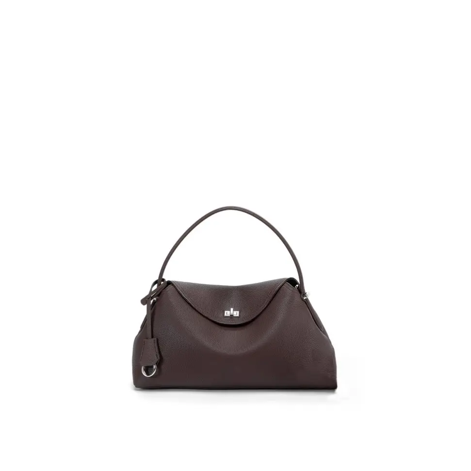 Bob Ore Blue Collection Zephyr Women's Pebbled Genuine Leather Top Handle Bag, Elegant Minimalist Business Casual Handbag for Everyday Carry, Elegant Minimalist Handbag, Top Handle Bags, Fashionable Purse