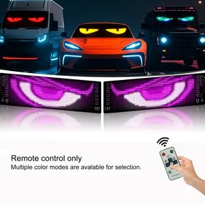 Devil Eyes Light for Car Windshield Flexible LED Digital Display 47.2x6.4 inch Car LED Matrix Pixel Board with Remote Control Multiple Color Modes