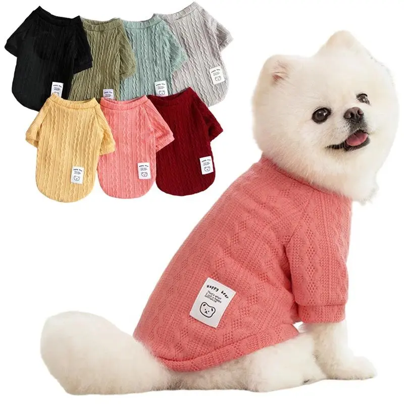 Winter Warm Pet Clothing, Bear Pattern Knitted Dog Sweater, 1 Count Warm Puppy Clothes for Small Dogs and Cats, Pet Clothing for Chihuahua, French Bulldog and Pug, Valentine's Day Gift