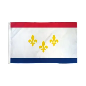 3x5ft Decorative New Orleans City Fabric Banner, Polyester Backdrop Tapestry with Dye Sublimation Printing & Header Tape, Party Decorations for Home Wall Hanging Backdrop