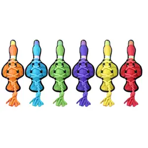 Multipet 43438 11.5 in. Duck-Shaped Ropes Cross Rope Dog Toy