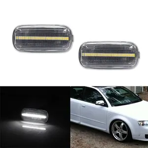 2PCS Clear Lens White LED Front Bumper Side Marker Lights For Audi A3 A4 A6 S4 S6 RS4 Replaces OEM 8E0949127 8E0 949 127, 8N0 949 AU2570102 ﻿