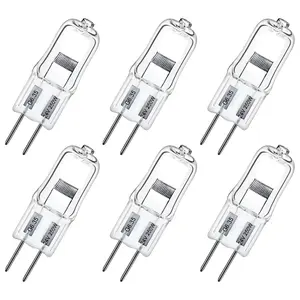 G6.35 Halogen Bulbs,24v 250w Bulb Mini Spotlight Bulbs 2 Pin Clear Capsule Lamp Bulb,Dimmable 2700K Warm White Light Bulbs (6Pack)