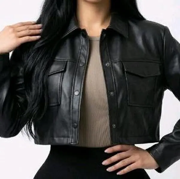 Black vegan leather Jacket