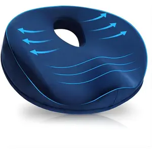 Donut Pillow for Tailbone Pain Relief and Hemorrhoids, Memory Foam Donut Cushion for Sciatica Nerve, Seat Cushion Butt Pillow for Men Women at Home Office Chair Car Long Sitting Comfort, Blue