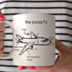 [Made in US] 1 Count, 11oz, Pilot Gifts, Gift for Him, Pilot Gift for Men, Coffee Mug, Pilot Aviation Mug, How Planes Fly Coffee Mug, Gift for Him, Thanksgiving Christmas Birthday Gift for Dad, Mom, Friends, Colleagues, Family
