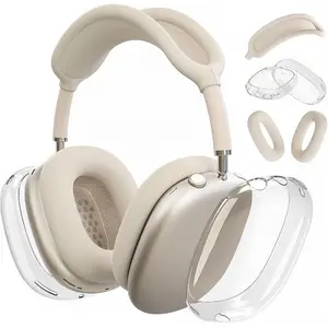 for AirPods Max Case Cover, Silicone Ear Cups Cover/Clear Soft TPU Ear Pad Case/Headband Wrap for AirPods Max (2024/2020),Headphones Accessories for Apple (USB-C), Starlight-USA