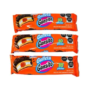 Gansito Cookies Pack of 3 - 10 Pieces - Snack Biscuit - Orange Packaging