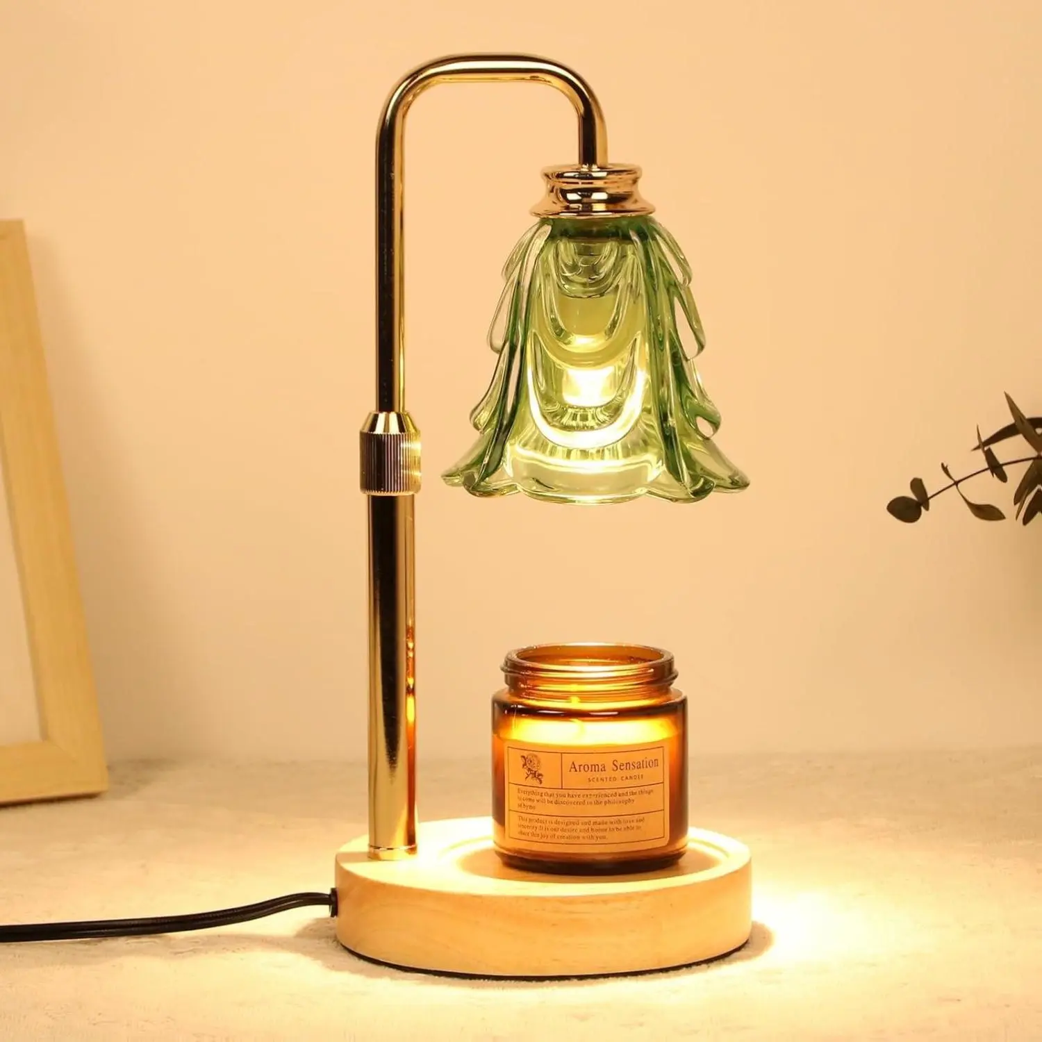 Candle Warmer Lamp with Timer Electric Candle Warmer Lamp Adjustable Height Dimmable Wax Warmer Lamp Jar Candles with 2 Bulbs for Home Decor & Office