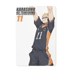 YY4 1pc Haikyuu! Karasuno Kei Tsukishima # 11 Metal Wall Art, Iron Foil Engraving Decor, 2D Printed Aluminum Sign, Ideal For Home, Restaurant, Cafe, Bar, Garden, Living Room, Bedroom, Hallway, With Chri