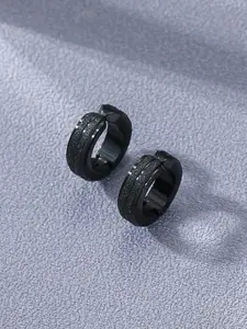 Rhinestone Decorated Stainless Steel Ear Cuff (1 Pair), Casual Ear Clip, Earring, Cool Men's Accessories, Fashion Jewelry for Party, Daily Clothing Decor, Trendy All-match & Exquisite Jewelry for Birthday Gift, Stud Earrings Jewelry