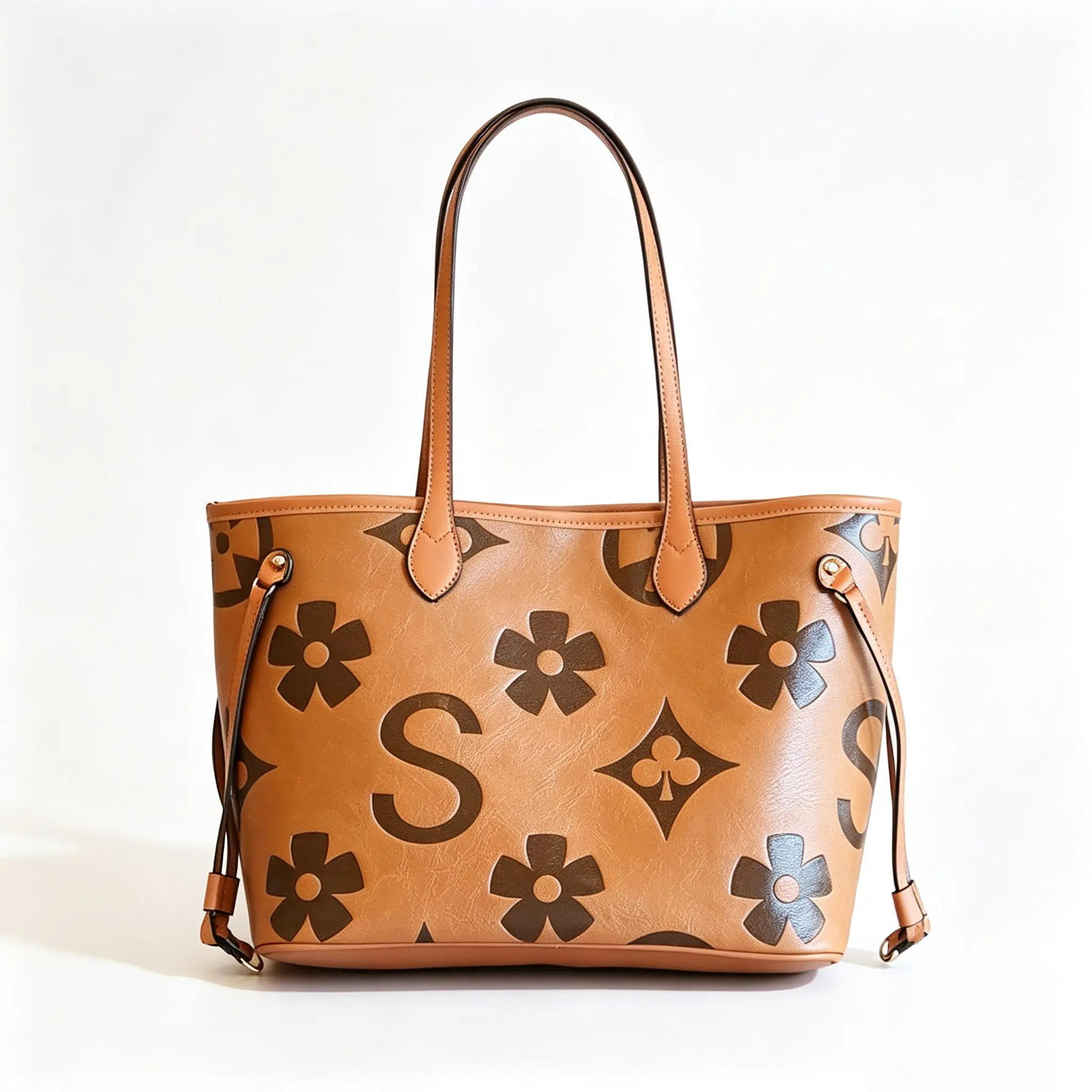 IVKMIVK Vintage Floral Embossed Tote Bag Women, Large Capacity Work Shoulder Purse, Drawstring Casual Handbag, Viral TikTok Office & Travel Daily Bag