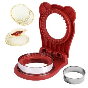 Sandwich Cutter and Sealer, 4-in-1 Bread Crust Remover for Kids, DIY Uncrustables Maker for Lunchbox, Bento Box Cookie Cutter Set for Boys Girls, Red