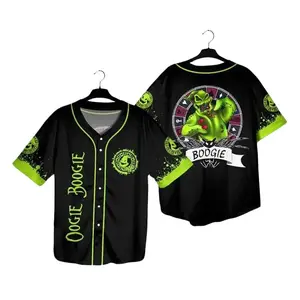 Oogie Boogie Character Baseball Jersey for Halloween Fans, Spooky Monster Baseball Shirt Gift for Horror Lovers, Baseball Jersey