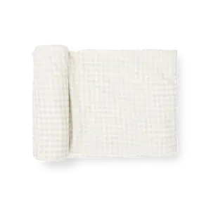 Stretch Knit Swaddle Blanket - Tan Gingham
