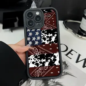Western Design Pattern Case for iPhone 16 15 14 Pro Max 13 12 11 XR XS Plus Shockproof Non Slip Military-Grade Protection Silicone Smartphone Cover Gift For Girls and Women