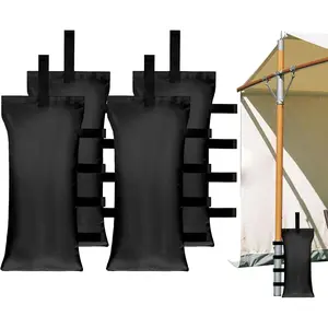120 LBS Canopy Weights Sand Bags Set of 4, Tent Weights for Canopy , Heavy Duty 420D Oxford Fabric, Hook & Loop Strap, Portable Handles, for Pop Up Canopy, Tent, Beach Umbrella (Black)