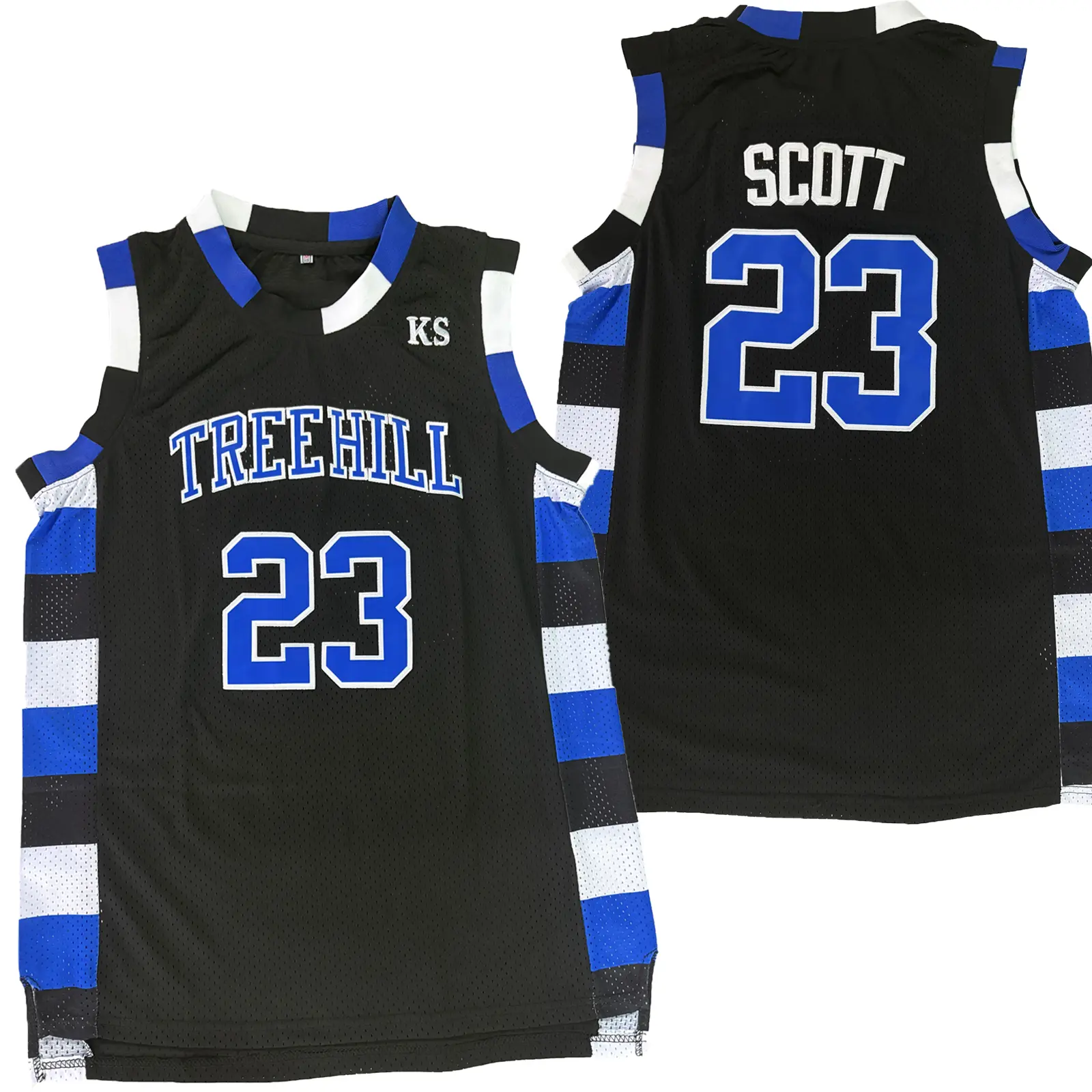 Men's Striped OTH Nathan Scott #23 Embroidered Ravens Tree Hill Sport Jersey - True Size, Exquisite Embroidery, Mesh Fabric, Machine Washable, Suitable for Daily Wear, Sports, Tree Hill Watch Parties