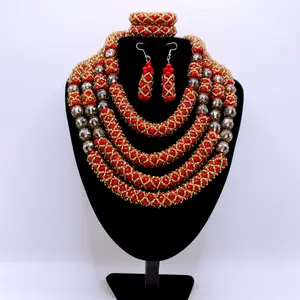 Nigerian bride inspired triple layered executive necklace