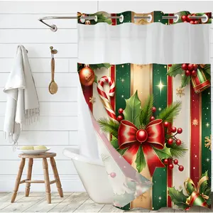Christmas patterns Shower Curtain,1 Count Waterproof Bathroom Curtain Bathroom Home Decor Set,Multicolor Bathroom Decor Supplies for Home Hotel Salon,Bathroom Accessory Nature