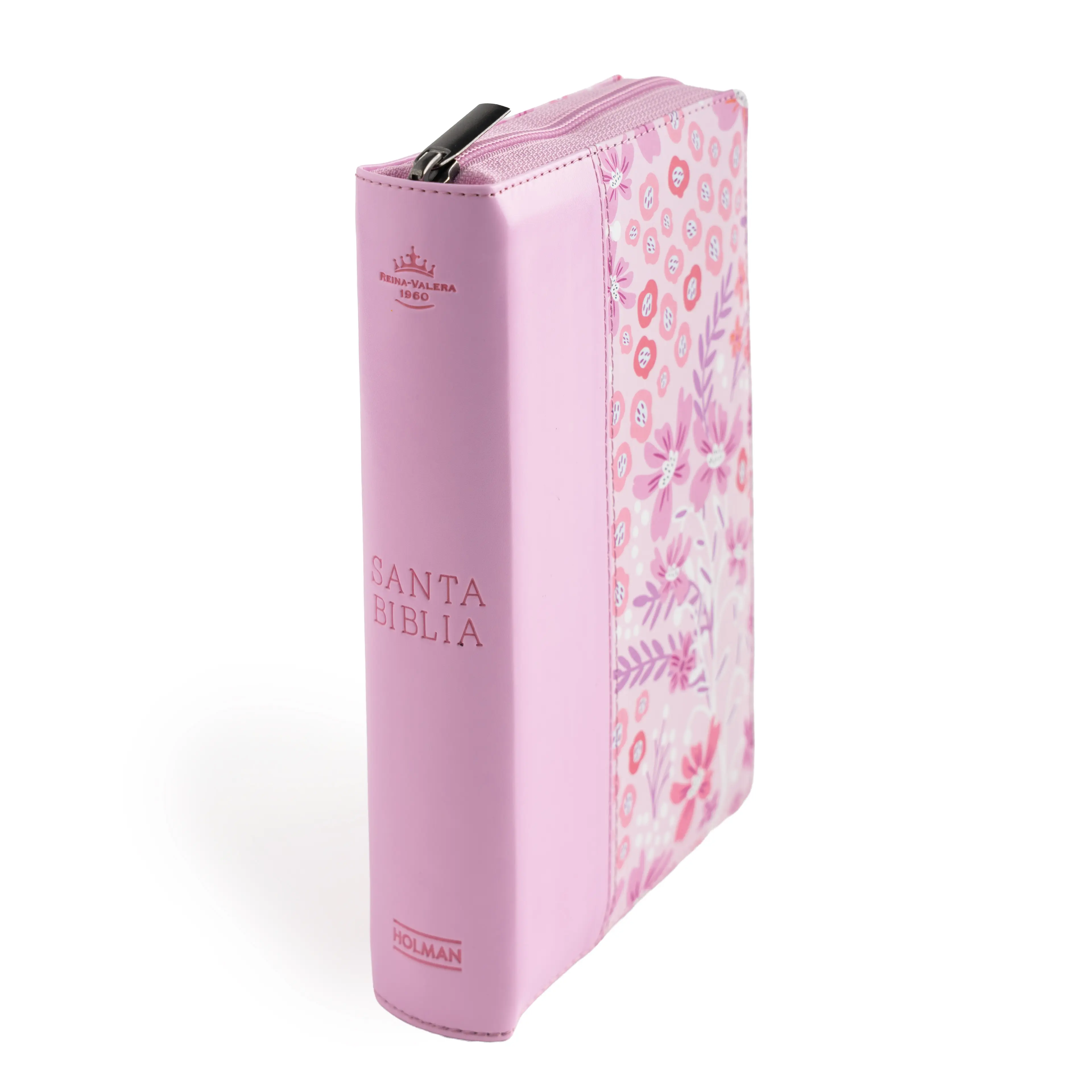 Bible for Women Pink Floral Soft Cover Large Text with  rv1960 Index Chain References this bible is in spanish