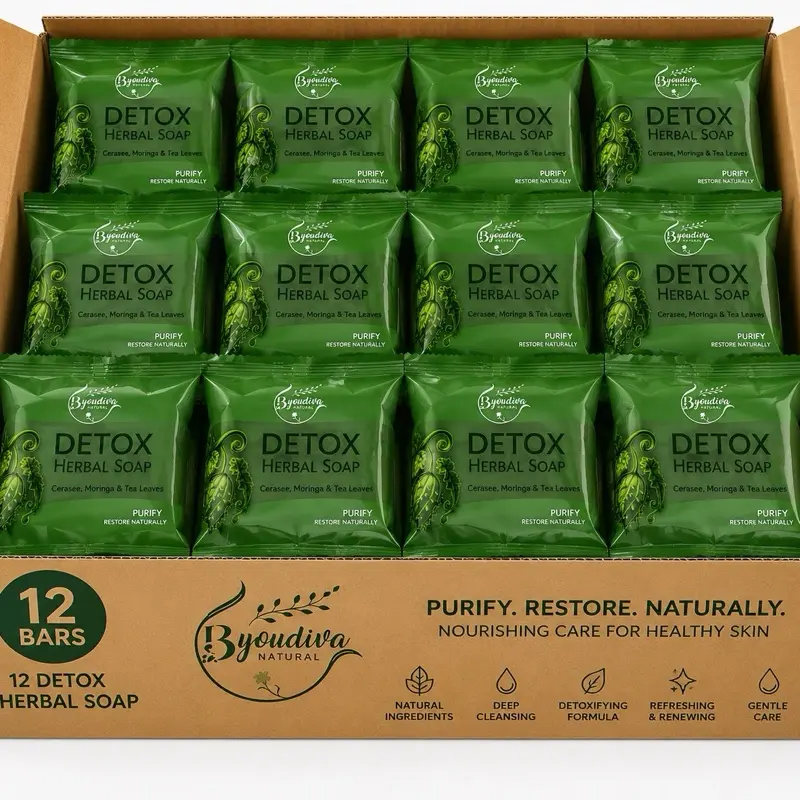 12 big size Detox CERASEE BAR SOAP – DEEP HERBAL CLEANSE FOR HEALTHY, GLOWING SKIN