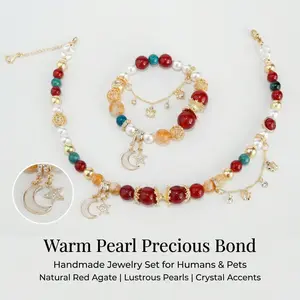 Warm PearI Precious Bond, Versatile Heart Pendant Necklace Invisible Clip-In Wavy Hair Extensions