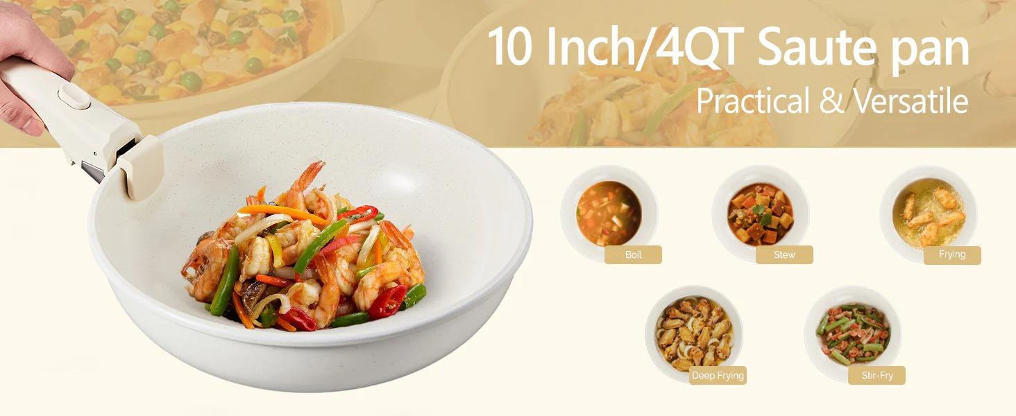 [FLASH SALE] ROVSUN 19 Pcs Nonstick Pots and Pans Set with Detachable Handles