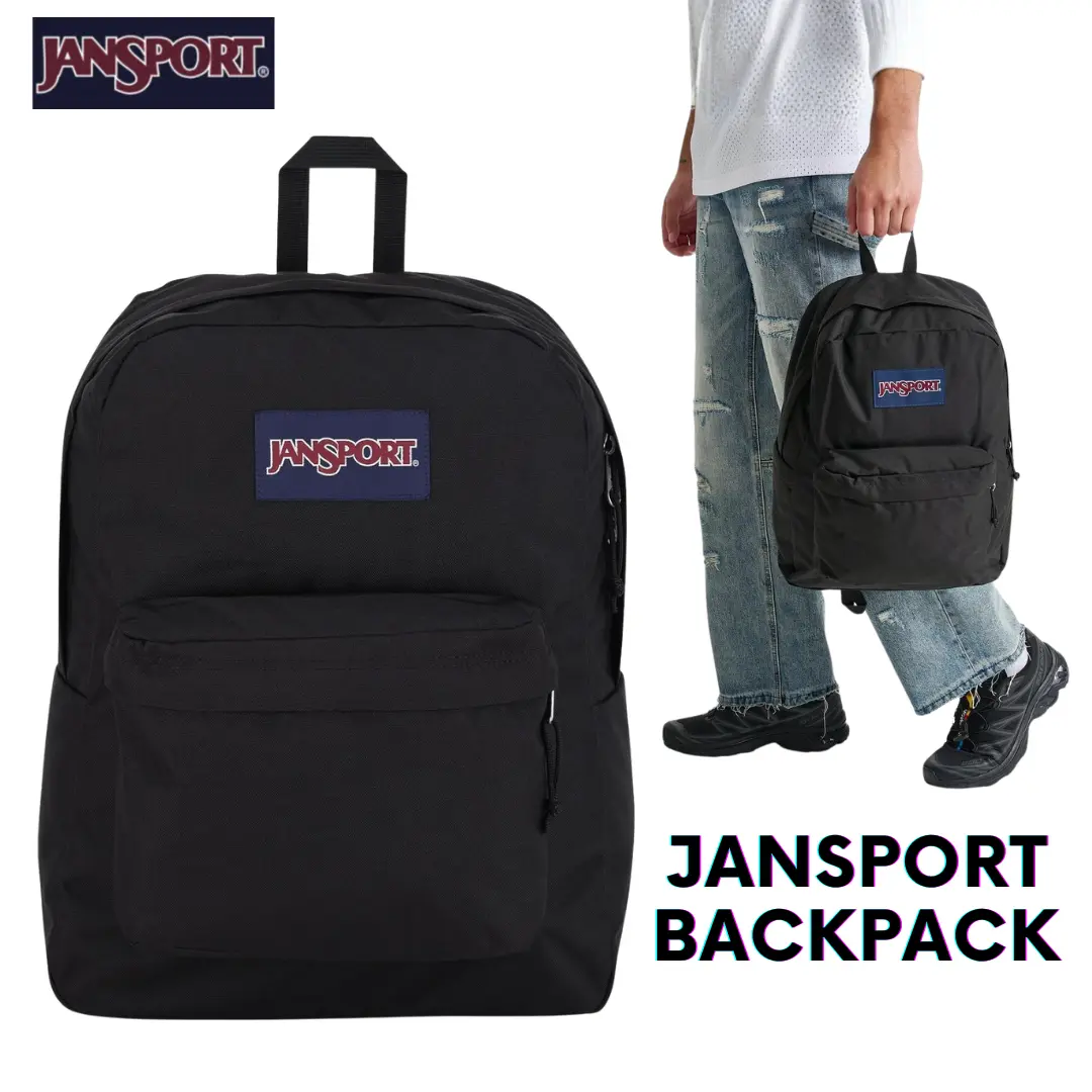 JanSport SuperBreak One 25L Lightweight Backpack, Black – Durable School Bookbag with Front Organizer Pocket for Students, College, Office, Travel & Everyday Essentials