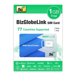 BizGlobeLink Travel Prepaid SIM Card - International & USA (AT&T/T-Mobile) 5G for Hotspots, Cellphone, Multi-Size, 1GB for 77 Countries