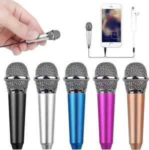 Mini Portable Vocal Instrument Microphone for Voice Video Recording Singing Vlogging Podcasting Tiny Microphone for iPhone Android Phone Computer Laptop Notebook Tablet iPad Silver