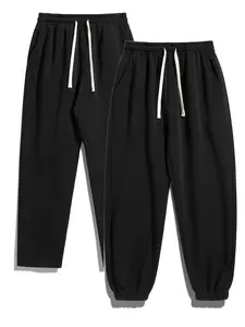 Men's Solid Drawstring Waist Thermal Lined Sweatpants Casual Comfy Sweatpants Straight Leg Pants & Jogger Pants for Fall & Winter, Men's Trousers for Daily Wear