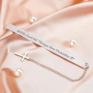 Christian Bookmark with Cross Charm, 1 Count Bible Verse Bookmark, Inspirational Gift Bookmark, Religious Gift for Women, Men, Teenager Boys & Girls